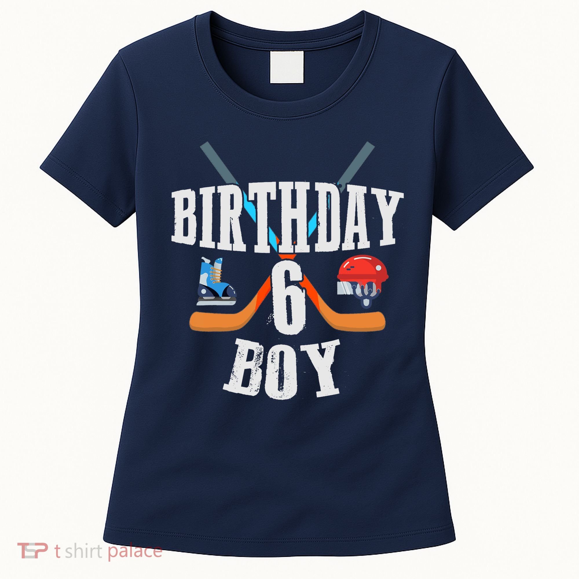 6th Birthday Boy Ice Hockey 6 Years Old Birthday Squad Party Women's T-Shirt