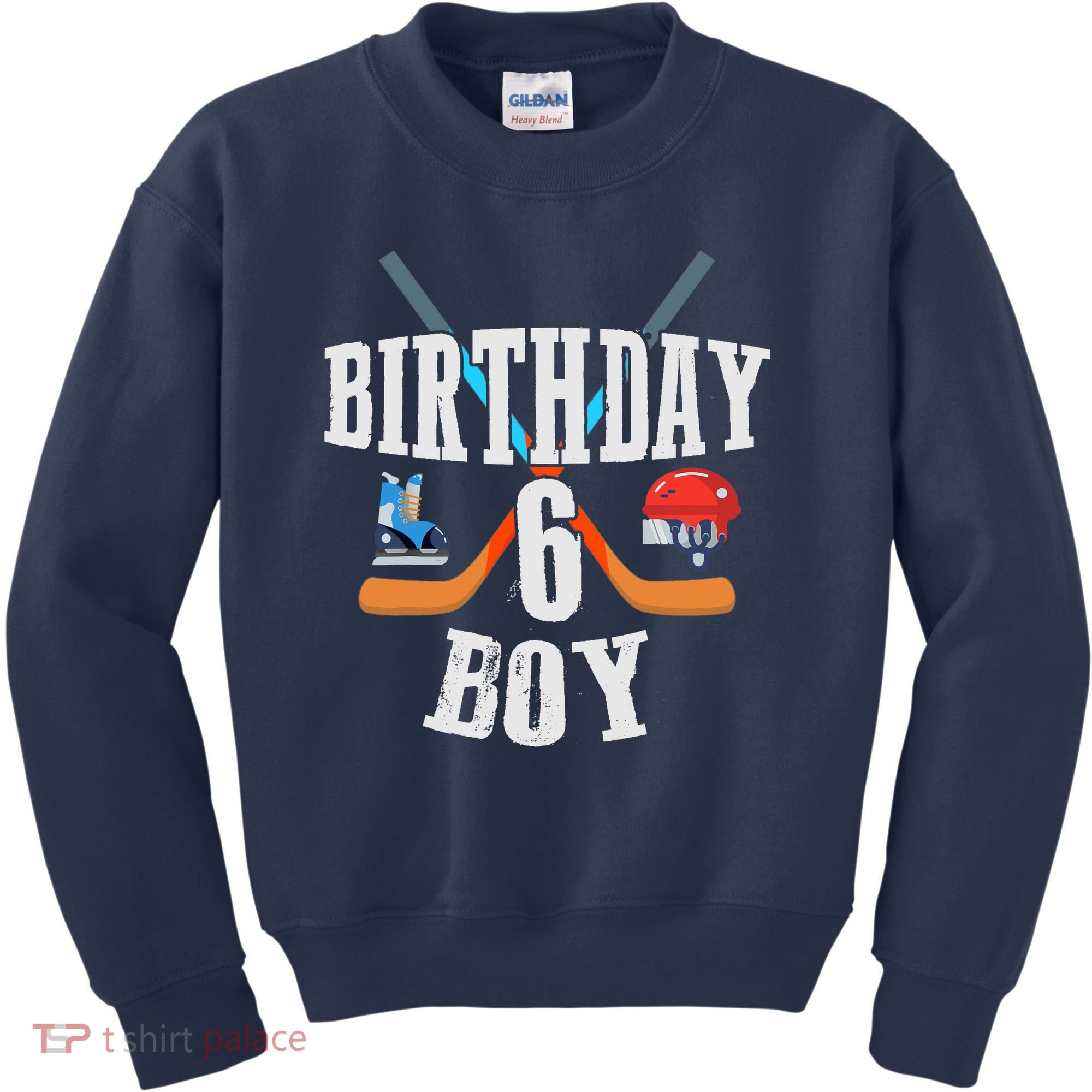 6th Birthday Boy Ice Hockey 6 Years Old Birthday Squad Party Kids Sweatshirt