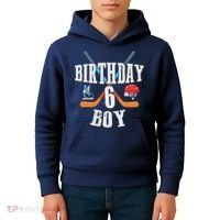 6th Birthday Boy Ice Hockey 6 Years Old Birthday Squad Party Kids Hoodie thumb 4