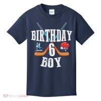 6th Birthday Boy Ice Hockey 6 Years Old Birthday Squad Party Kids T-Shirt thumb 0