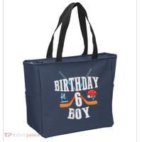 6th Birthday Boy Ice Hockey 6 Years Old Birthday Squad Party Tote Bag thumb 2