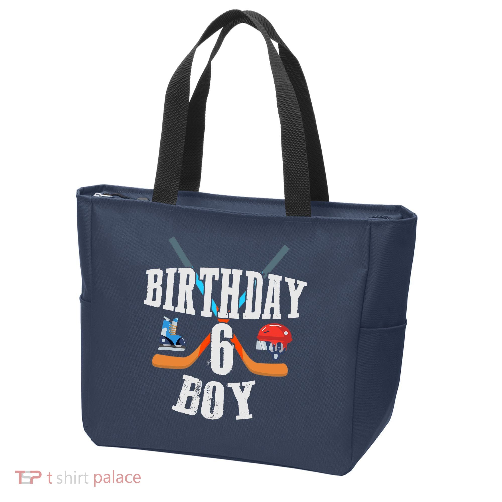 6th Birthday Boy Ice Hockey 6 Years Old Birthday Squad Party Tote Bag