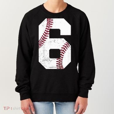 6th Birthday Baseball Six 6 Years Old Women's Sweatshirt