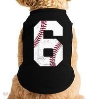 6th Birthday Baseball Six 6 Years Old Doggie Tank thumb 0