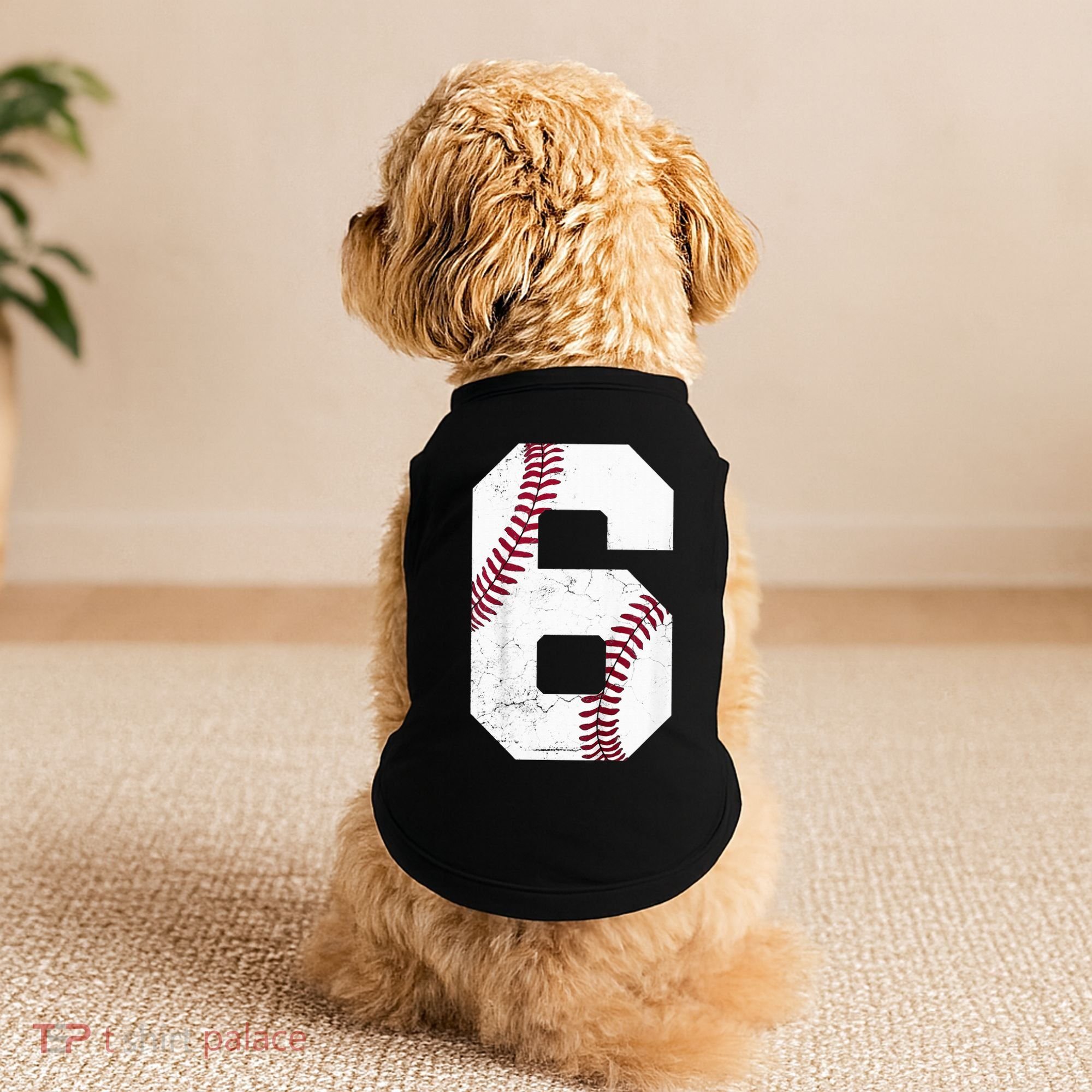 6th Birthday Baseball Six 6 Years Old Doggie Tank