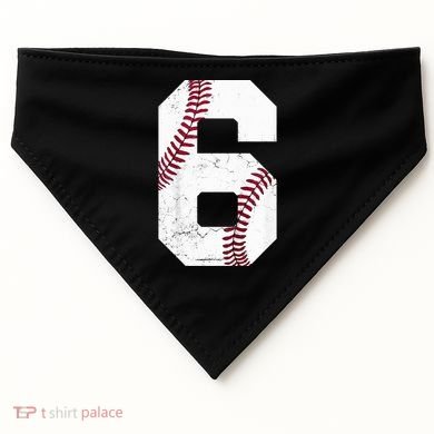 6th Birthday Baseball Six 6 Years Old USA-Made Doggie Bandana
