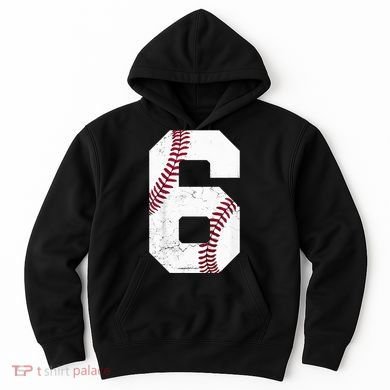 6th Birthday Baseball Six 6 Years Old Hoodie