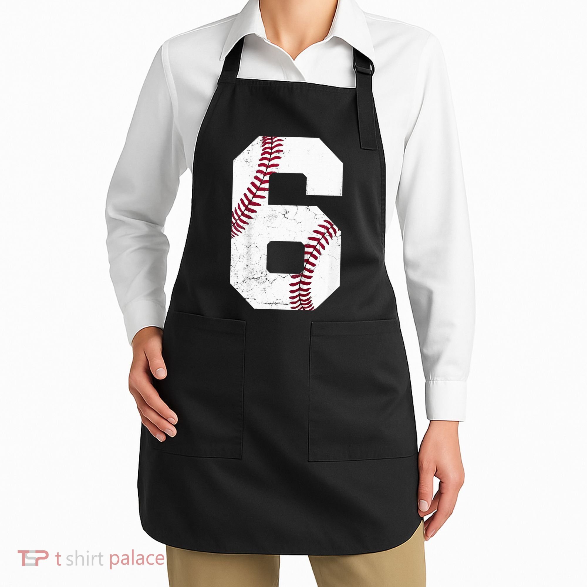 6th Birthday Baseball Six 6 Years Old Apron