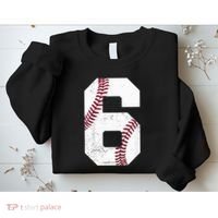 6th Birthday Baseball Six 6 Years Old Sweatshirt thumb 2