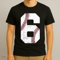6th Birthday Baseball Six 6 Years Old T-Shirt thumb 3