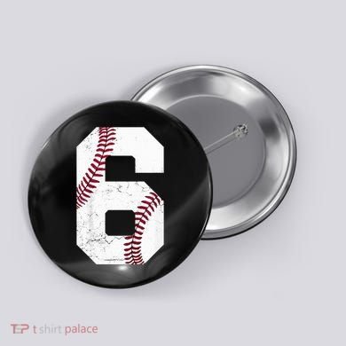 6th Birthday Baseball Six 6 Years Old Button