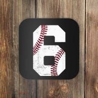 6th Birthday Baseball Six 6 Years Old Coaster thumb 0