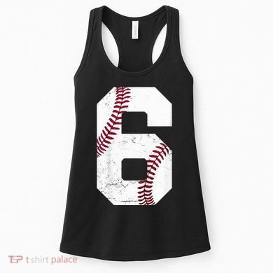 6th Birthday Baseball Six 6 Years Old Women's Tank Top