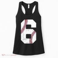 6th Birthday Baseball Six 6 Years Old Women's Tank Top thumb 0