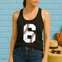 6th Birthday Baseball Six 6 Years Old Women's Tank Top thumb 2
