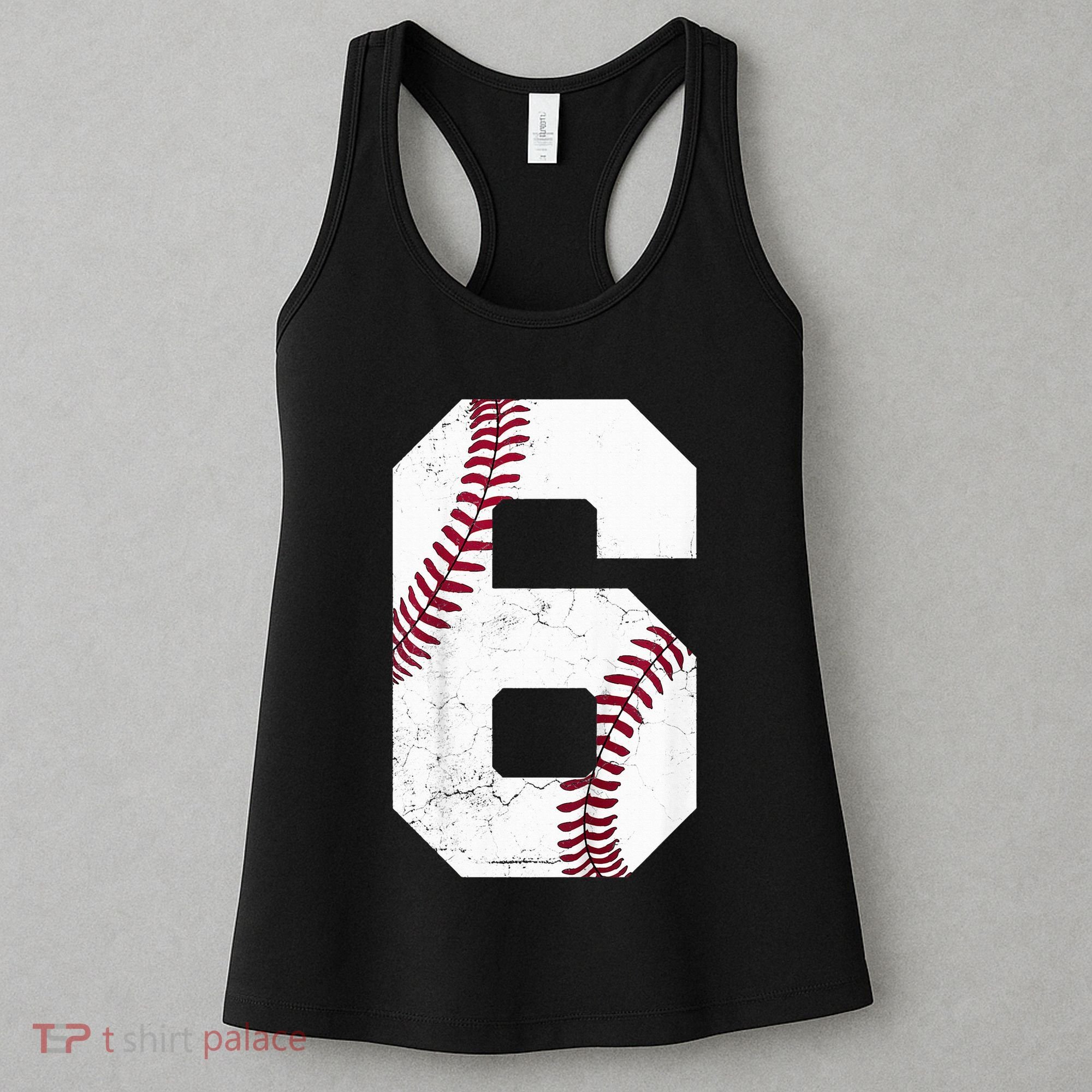 6th Birthday Baseball Six 6 Years Old Women's Tank Top