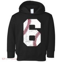 6th Birthday Baseball Six 6 Years Old Toddler Hoodie thumb 0