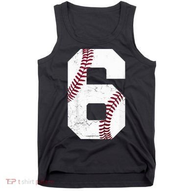 6th Birthday Baseball Six 6 Years Old Tank Top