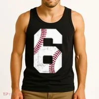 6th Birthday Baseball Six 6 Years Old Tank Top thumb 3