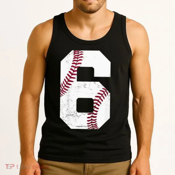6th Birthday Baseball Six 6 Years Old Tank Top