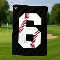 6th Birthday Baseball Six 6 Years Old Golf Towel thumb 1