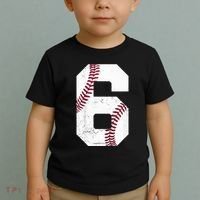 6th Birthday Baseball Six 6 Years Old Toddler T-Shirt thumb 2