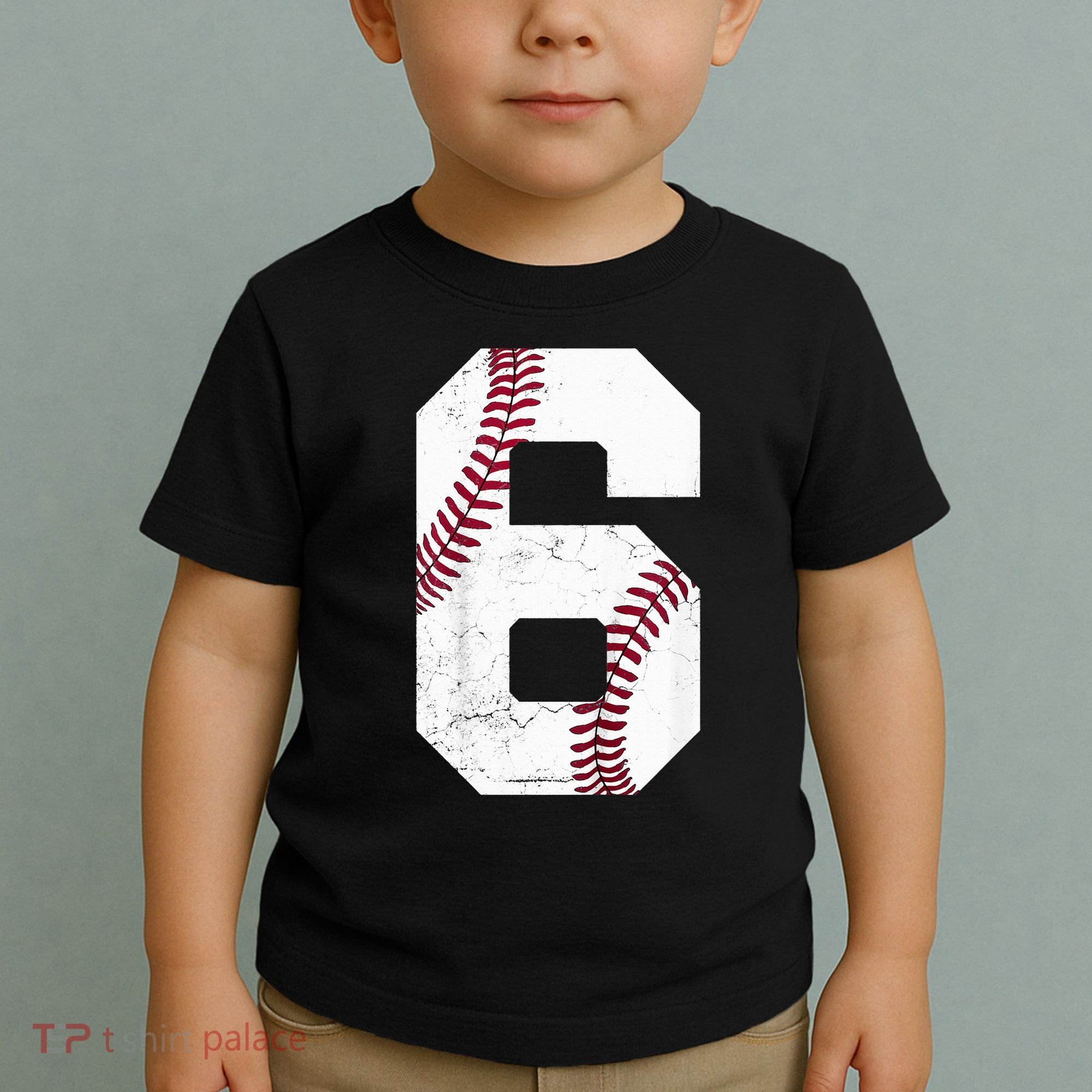6th Birthday Baseball Six 6 Years Old Toddler T-Shirt