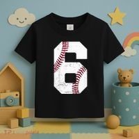 6th Birthday Baseball Six 6 Years Old Toddler T-Shirt thumb 3