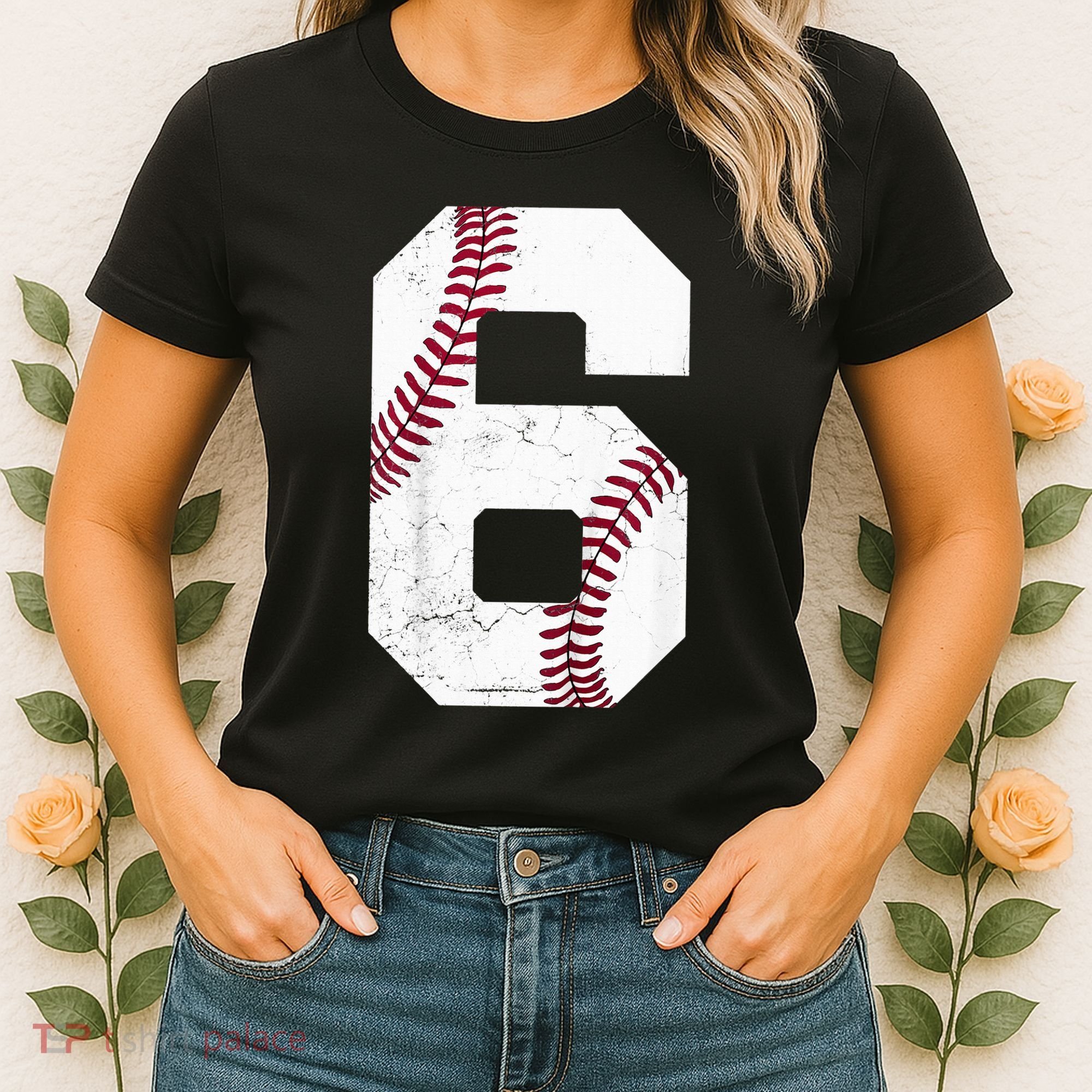 6th Birthday Baseball Six 6 Years Old Women's T-Shirt