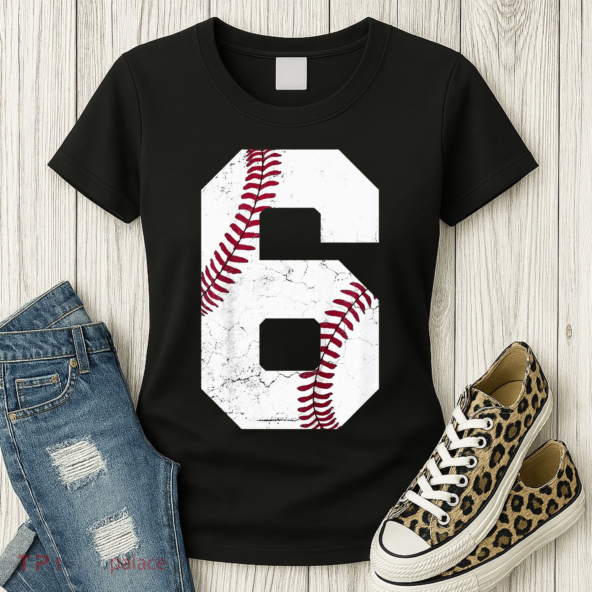 6th Birthday Baseball Six 6 Years Old Women's T-Shirt