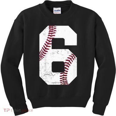 6th Birthday Baseball Six 6 Years Old Kids Sweatshirt