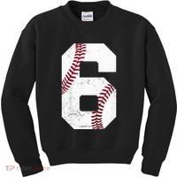 6th Birthday Baseball Six 6 Years Old Kids Sweatshirt thumb 0