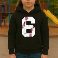 6th Birthday Baseball Six 6 Years Old Kids Hoodie thumb 3