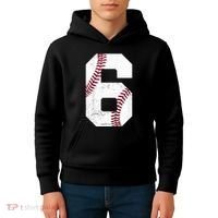 6th Birthday Baseball Six 6 Years Old Kids Hoodie thumb 4