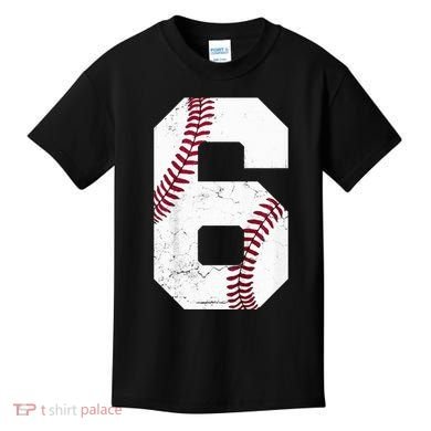 6th Birthday Baseball Six 6 Years Old Kids T-Shirt