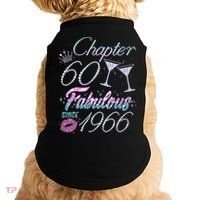 60th Birthday Chapter 60 Fabulous Since 1966 Rhinestones Diamonds Doggie Tank thumb 0