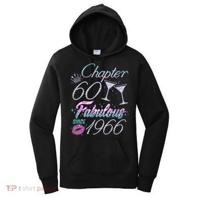 60th Birthday Chapter 60 Fabulous Since 1966 Rhinestones Diamonds Women's Hoodie