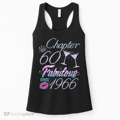 60th Birthday Chapter 60 Fabulous Since 1966 Rhinestones Diamonds Women's Tank Top