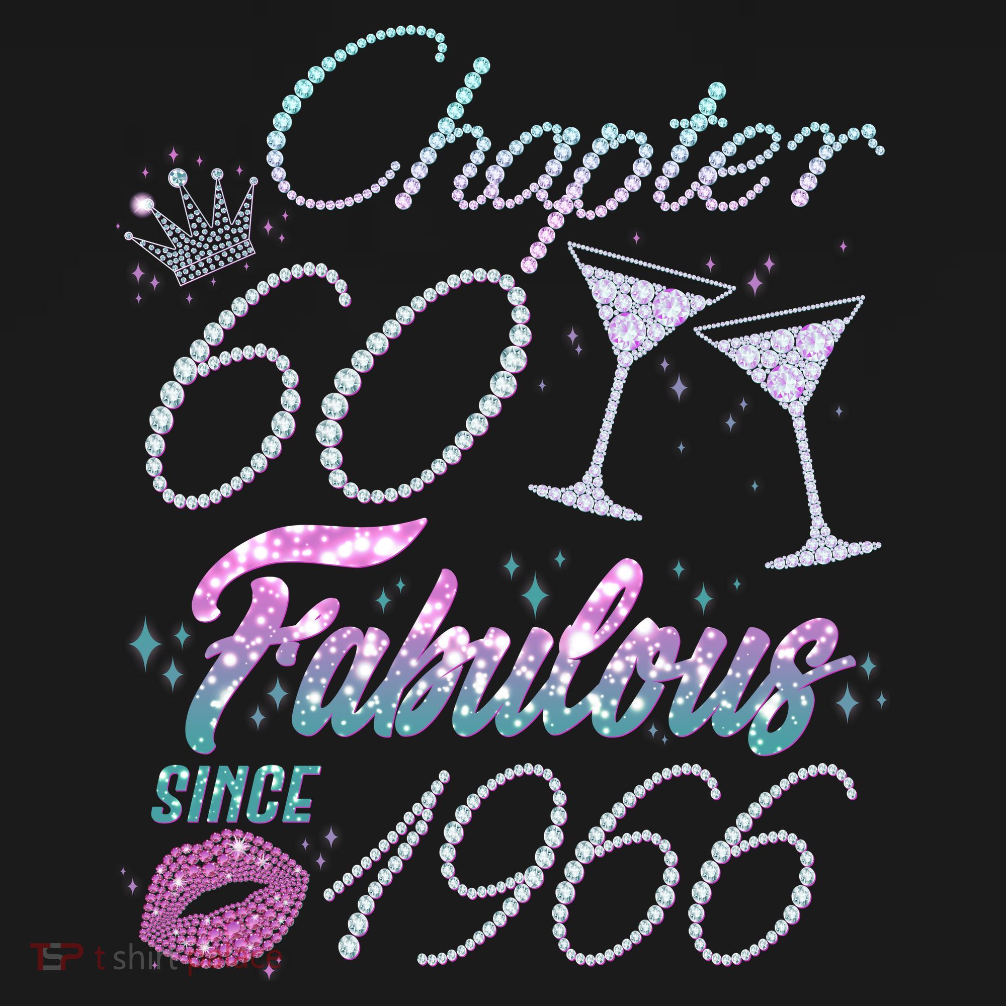 60th Birthday Chapter 60 Fabulous Since 1966 Rhinestones Diamonds Women's Tank Top