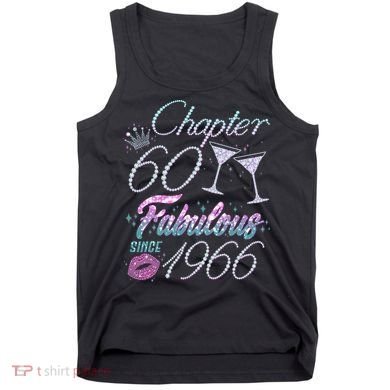 60th Birthday Chapter 60 Fabulous Since 1966 Rhinestones Diamonds Tank Top