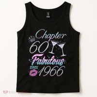60th Birthday Chapter 60 Fabulous Since 1966 Rhinestones Diamonds Tank Top thumb 2