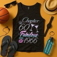 60th Birthday Chapter 60 Fabulous Since 1966 Rhinestones Diamonds Tank Top thumb 4