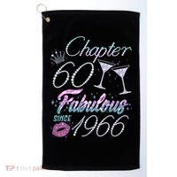 60th Birthday Chapter 60 Fabulous Since 1966 Rhinestones Diamonds Golf Towel thumb 0