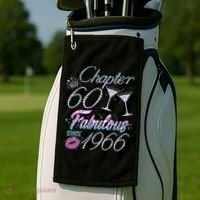 60th Birthday Chapter 60 Fabulous Since 1966 Rhinestones Diamonds Golf Towel thumb 2