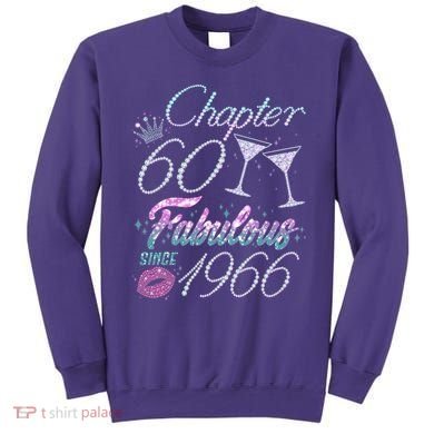 60th Birthday Chapter 60 Fabulous Since 1966 Rhinestones Diamonds Sweatshirt