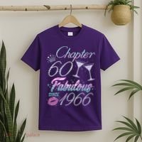60th Birthday Chapter 60 Fabulous Since 1966 Rhinestones Diamonds T-Shirt thumb 2