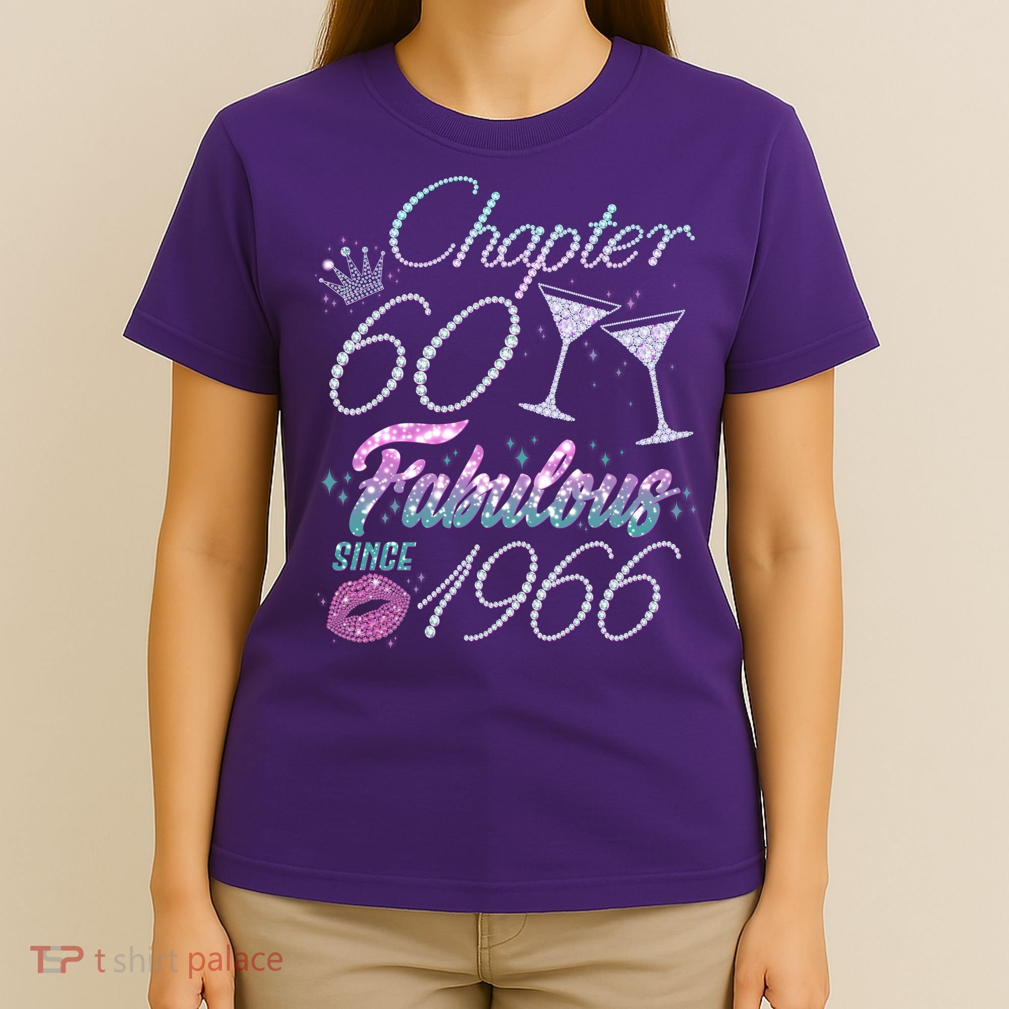 60th Birthday Chapter 60 Fabulous Since 1966 Rhinestones Diamonds T-Shirt