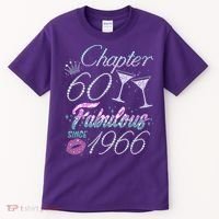60th Birthday Chapter 60 Fabulous Since 1966 Rhinestones Diamonds Tall T-Shirt thumb 0
