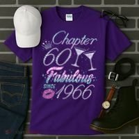 60th Birthday Chapter 60 Fabulous Since 1966 Rhinestones Diamonds Tall T-Shirt thumb 3