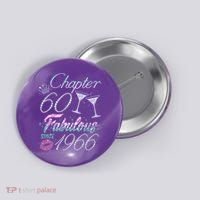 60th Birthday Chapter 60 Fabulous Since 1966 Rhinestones Diamonds Button thumb 0